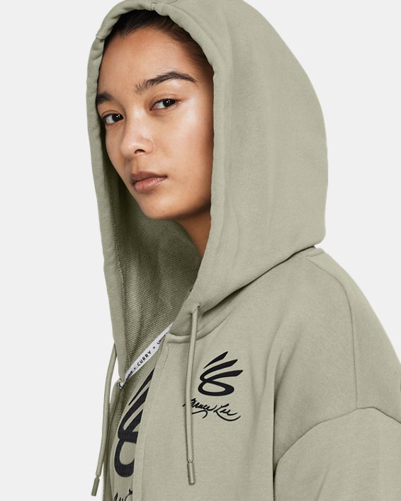Women's Curry x Bruce Lee Lunar New Year 'Earth' Full-Zip Hoodie in Green image number 3